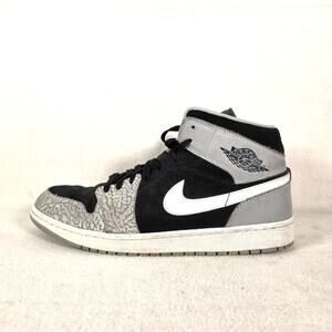 Nike Air Jordan 1 Mid SE Elephant Print DM1200-016 Men's 12.5 Black/Gray Sneaker